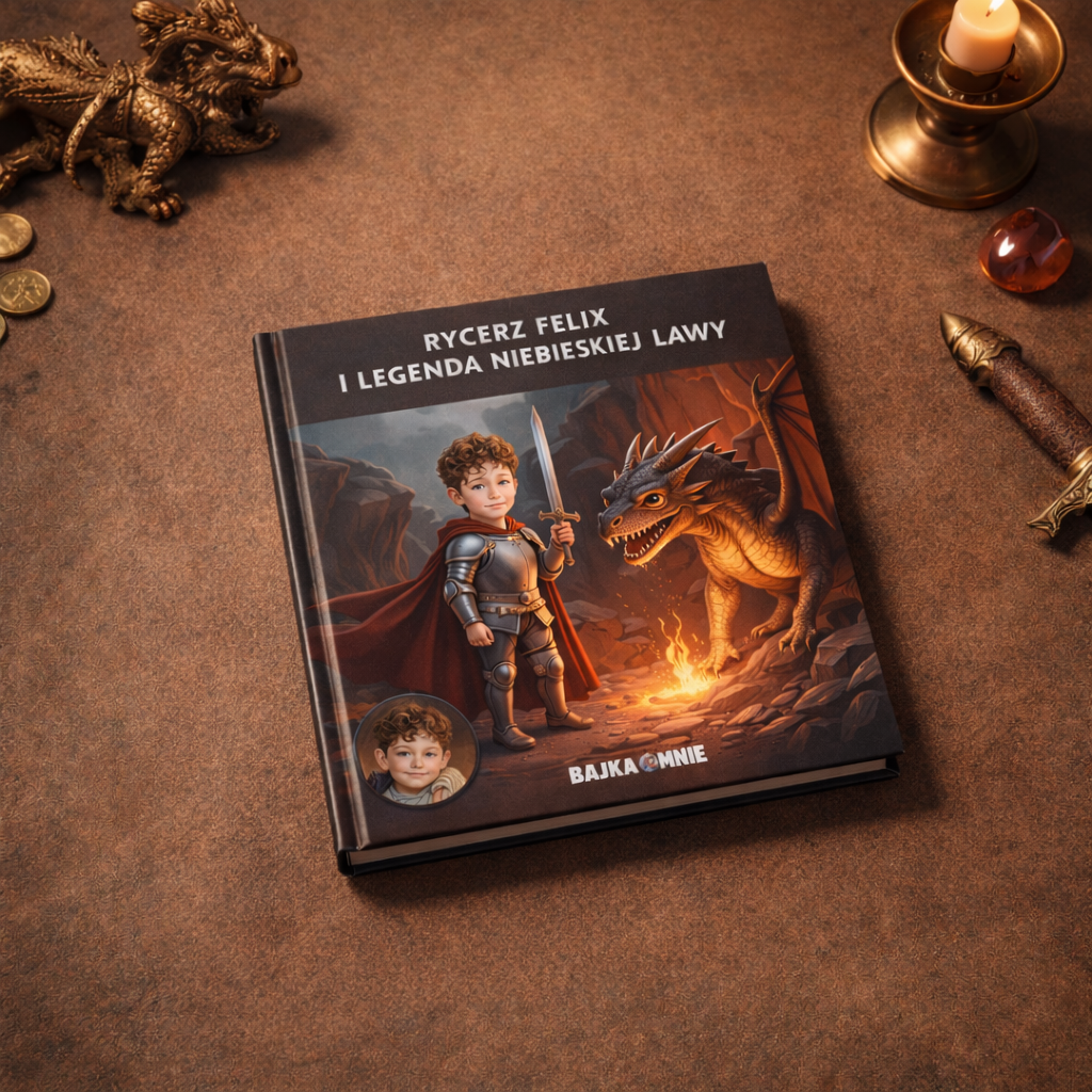 Rycerz i Legenda Niebieskiej Lawy — knight laying product mockup 21x21